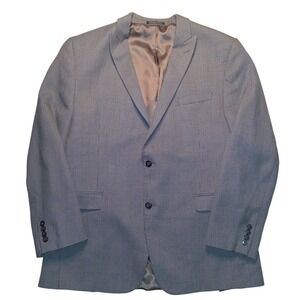 Calvin Klein Mens Gray Patterned 100% Wool Blazer‎ Jacket Size 44L